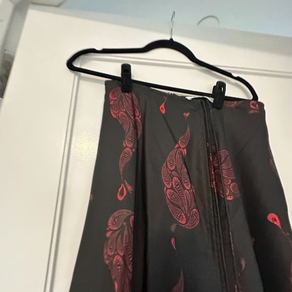 Christopher Esber Ruched Silk Crop Top Skirt Set Paisley Print Sz 10 Black Multi - Picture 11 of 12